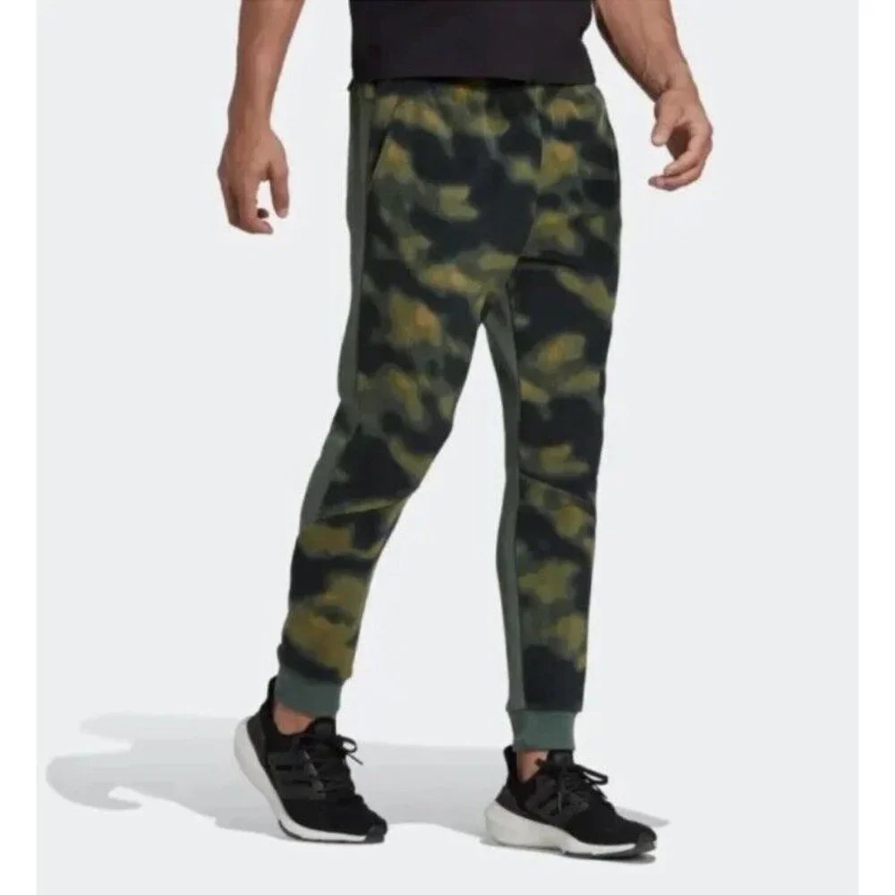 adidas Pants Joggers Men's Sportswear Polar Fleece Nature Print HS3256 size‎ M